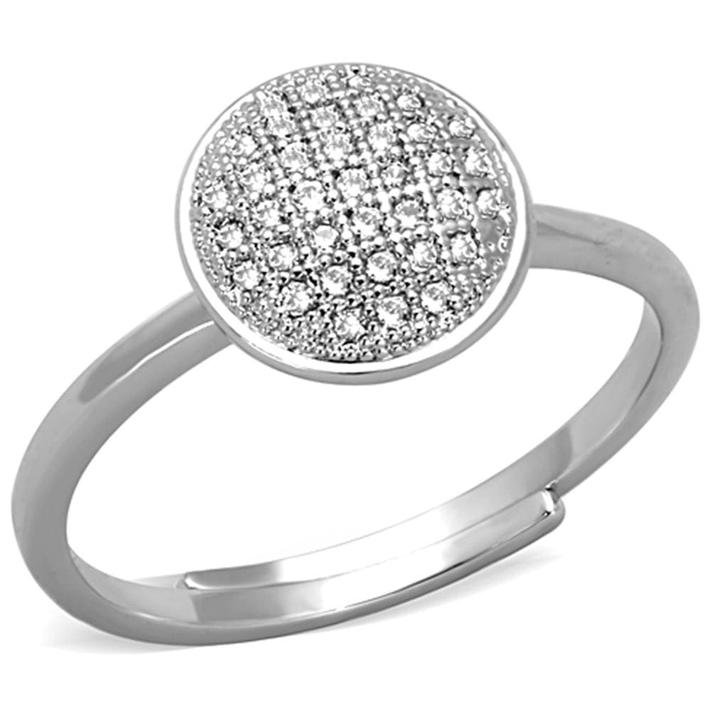 Jewelry Rings 3W749 Rhodium Brass Ring with AAA Grade CZ