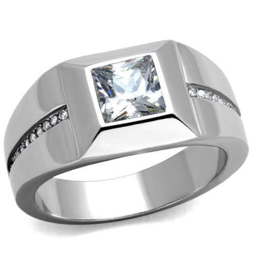 Mens Fashion Rings TK1916 Stainless Steel Ring with AAA Grade CZ