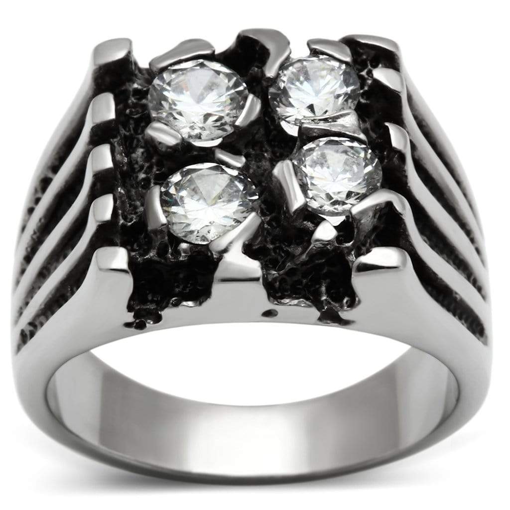 Mens Rings TK366 Stainless Steel Ring with AAA Grade CZ