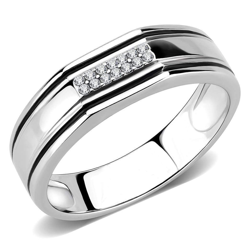 Mens Stainless Steel Rings DA254 Stainless Steel Ring with AAA Grade CZ