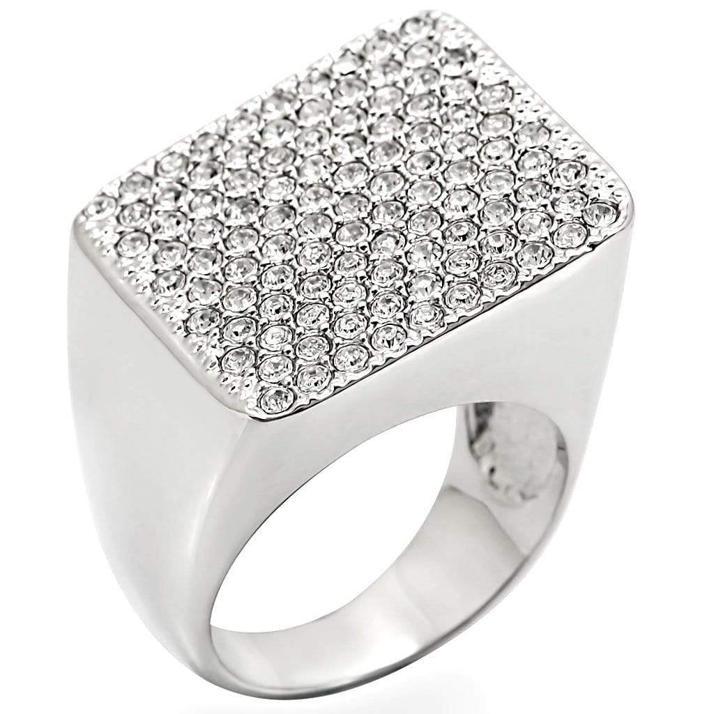 Rings For Sale 1W035 Rhodium Brass Ring with Top Grade Crystal