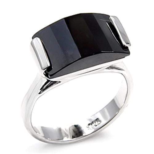 Silver Band Ring Womens 6X506 Rhodium 925 Sterling Silver Ring w