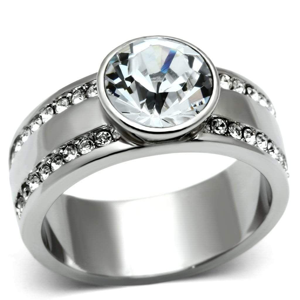 Swarovski Crystal Rings TK646 Stainless Steel Ring with Top Grade Crystal