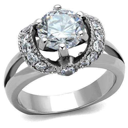 Unique Engagement Rings TK1757 Stainless Steel Ring with AAA Grade CZ