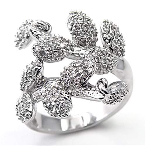 Women's Band Rings 7X105 Rhodium Brass Ring with AAA Grade CZ