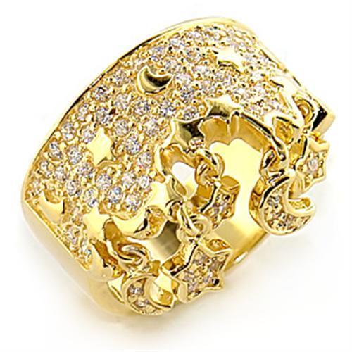 Yellow Gold Ring 8X014 Gold 925 Sterling Silver Ring with AAA Grade CZ