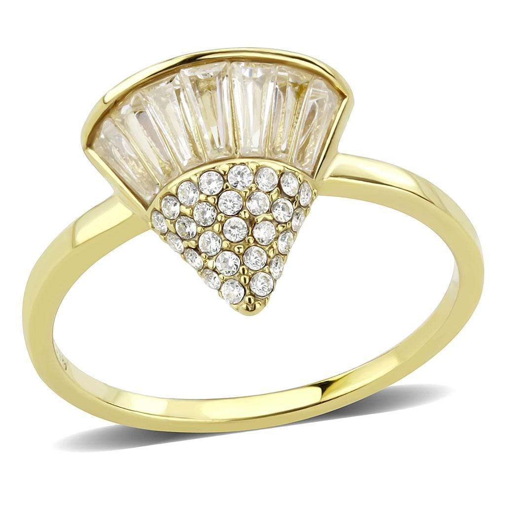 Yellow Gold Ring DA359 Gold - Stainless Steel Ring with AAA Grade CZ