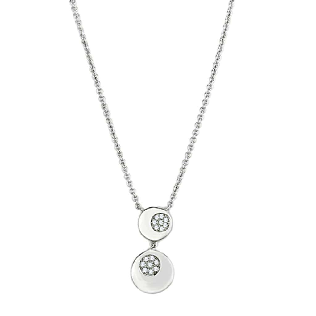 Cute Necklaces 3W435 Rhodium Brass Necklace with AAA Grade CZ