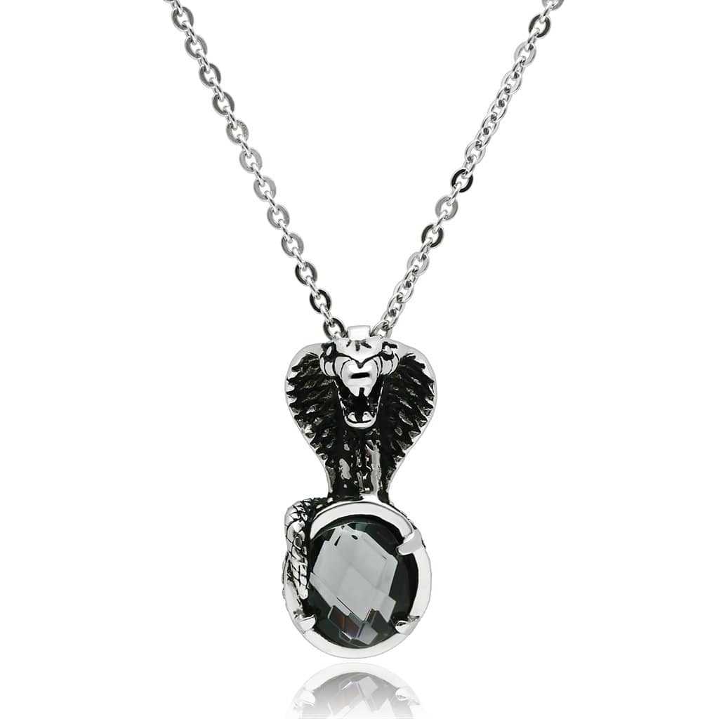 Necklace TK552 Stainless Steel Necklace with Synthetic in Jet