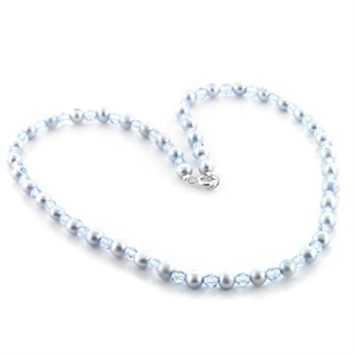 Pandora Necklace LO733 Stone Necklace with Synthetic in Light Sapphire