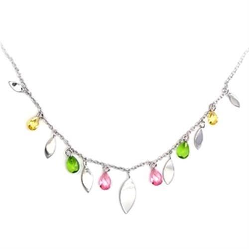 Silver Necklace 6X106 - 925 Sterling Silver Necklace with AAA Grade CZ