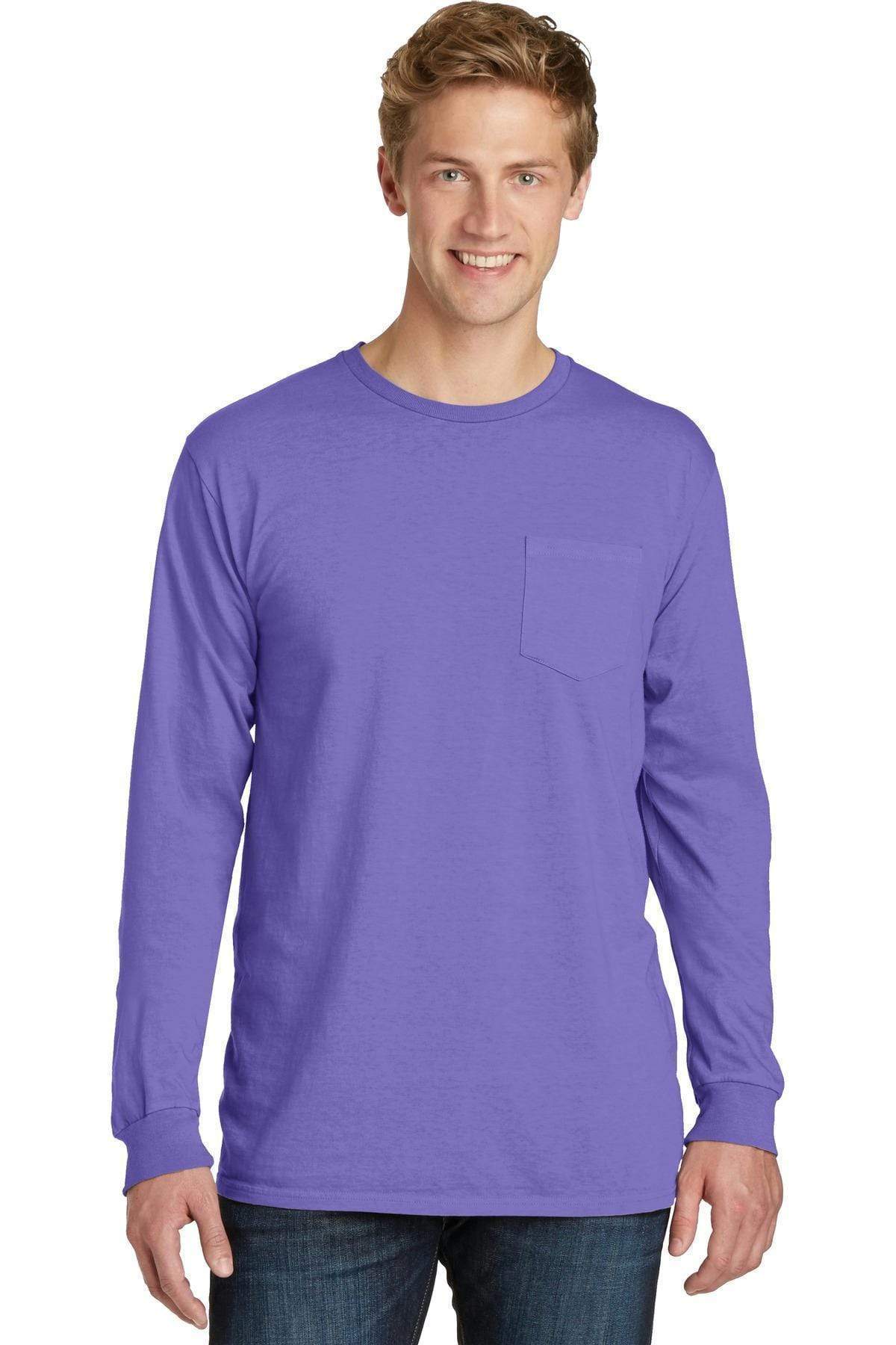 Port & Company Pigment-Dyed Long Sleeve Pocket Tee.  PC099LS