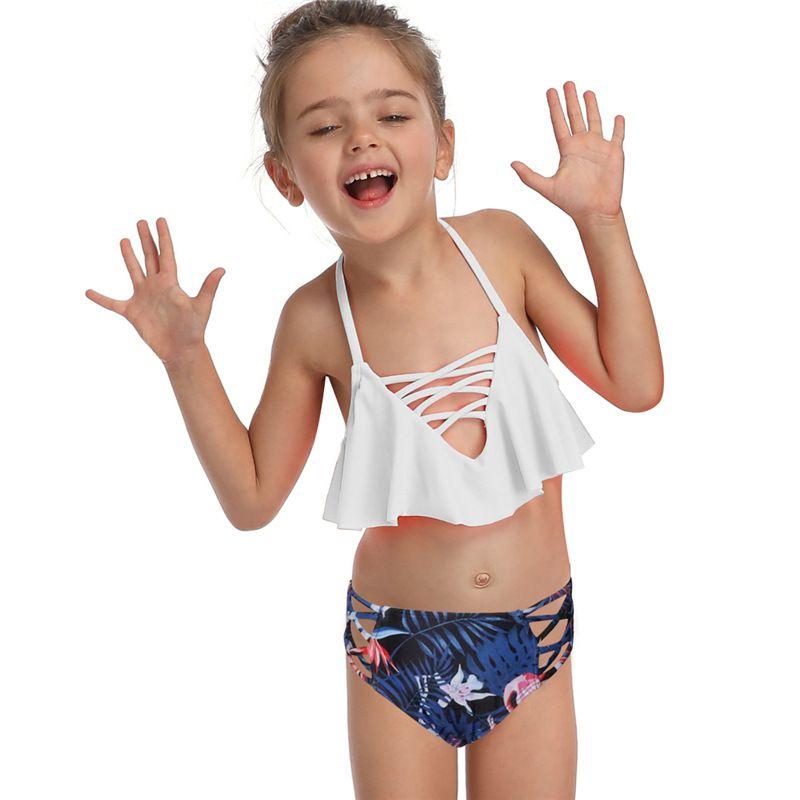 Two-piece Matching Family Outfits Sexy Halterneck Swimsuit