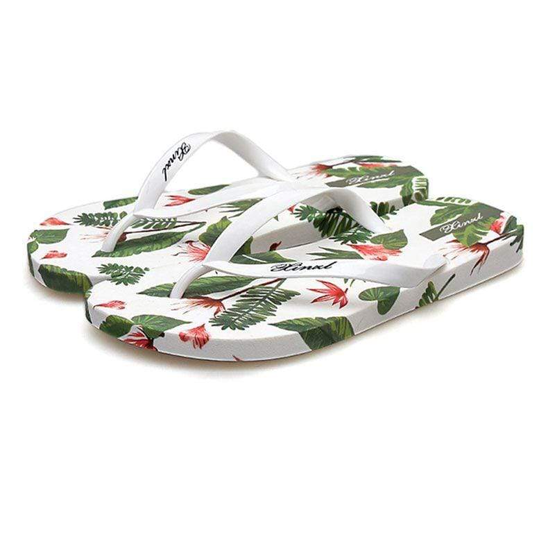 Vacation Style Tropical Print Women Casual Flip-flop Slippers Shoes