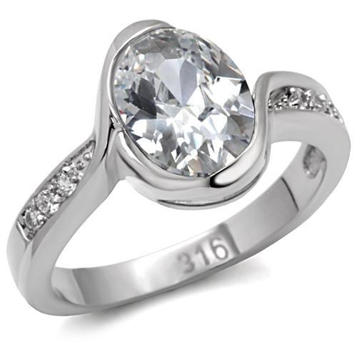 Vintage Rings TK064 Stainless Steel Ring with AAA Grade CZ