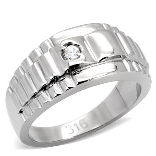 Mens Stainless Steel Rings TK120 Stainless Steel Ring with AAA Grade CZ