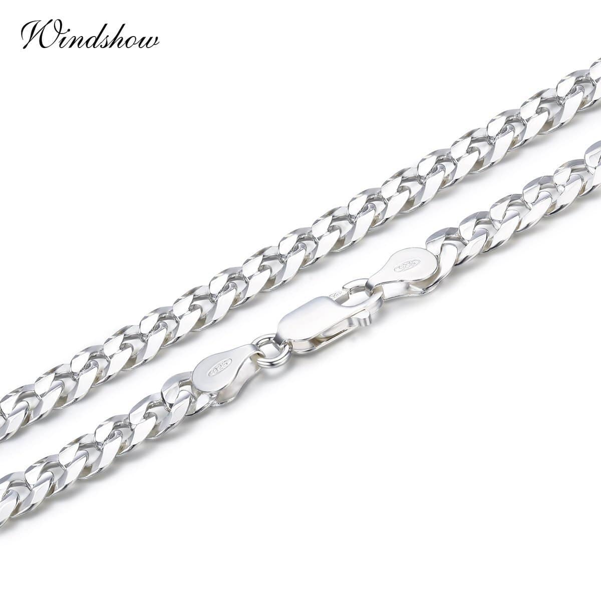 Women / Men Unisex Pure 925 Sterling Silver Curb Chain Link Necklace