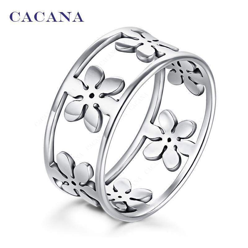 Women Stainless Steel Flower Design Ring