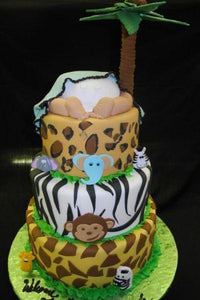 jungle baby shower cake