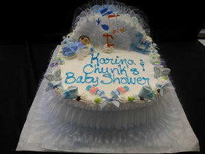 Baby Shower Boy Bassinet Cake Cream Bs053 Circo S Pastry Shop