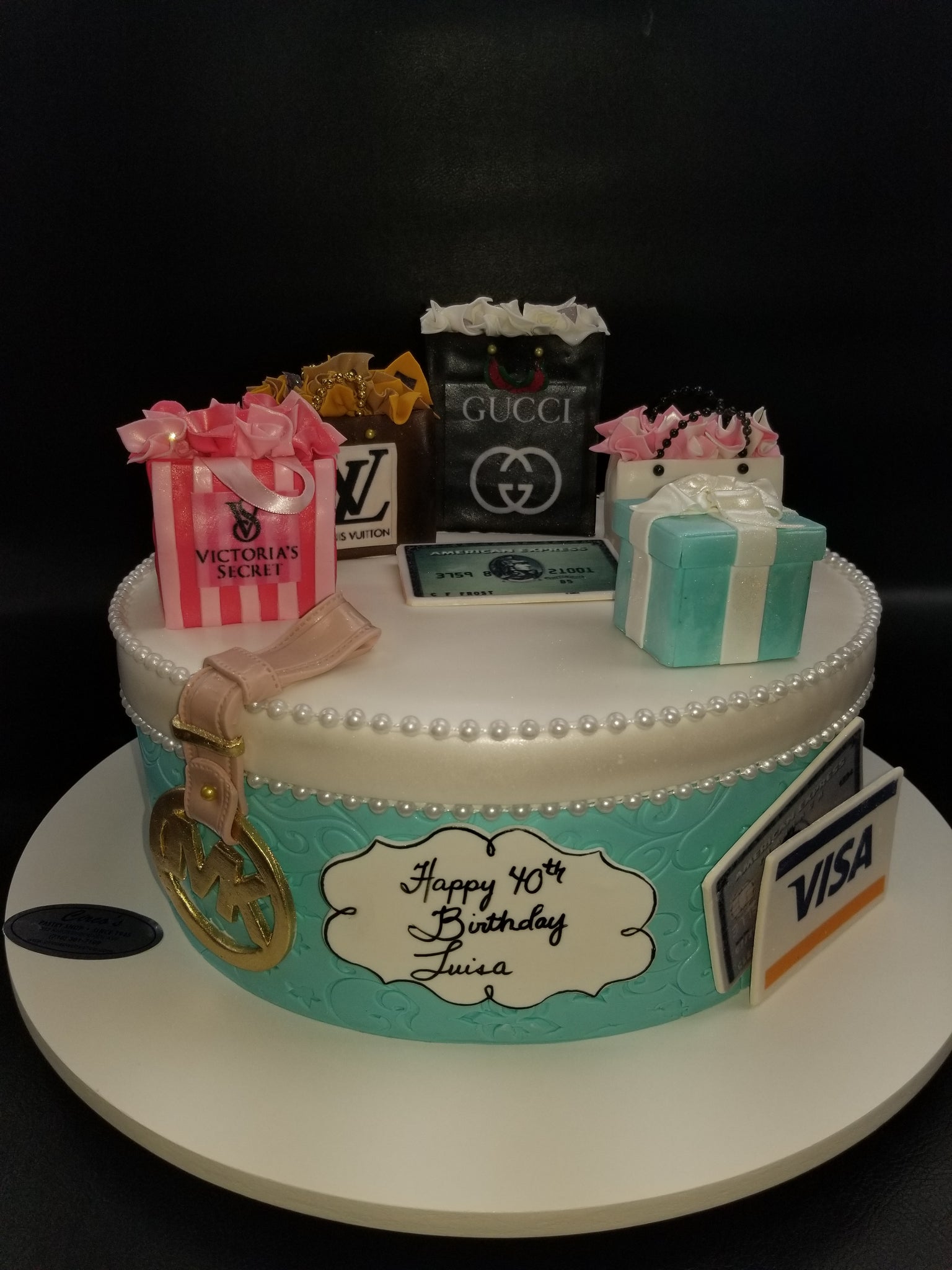 Shopping Theme 40th birthday cake B0842 – Circo's Pastry Shop