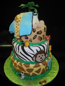 safari theme baby shower cake