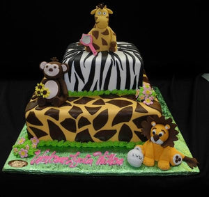 jungle theme baby shower cake