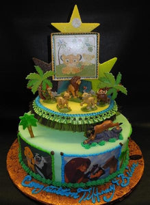 Lion King Baby Shower Fondant Cake With Edible Image Around Bs214 Circo S Pastry Shop
