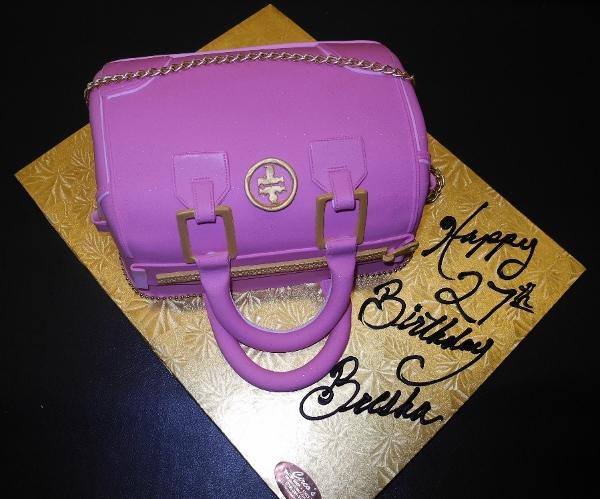 Tory Burch Pink and Gold Fondant Bag Cake - CS0096 – Circo's Pastry Shop