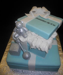 tiffany baby shower cake