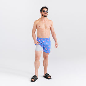 SALE SAXX Swim Oh Buoy 2N1 Volley 7 Krakken Toile Blue - Key West