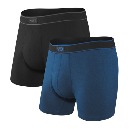 Daytripper Men's Boxer Brief 2-Pack - Black/Blue Heather | – SAXX Underwear