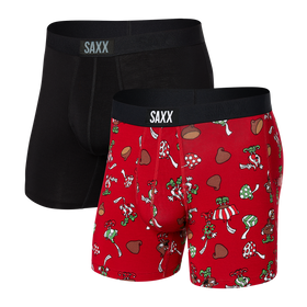 SAXX Men's Vibe 2-Pack Boxer Brief Underwear - Holidaze/Black – Seliga Shoes
