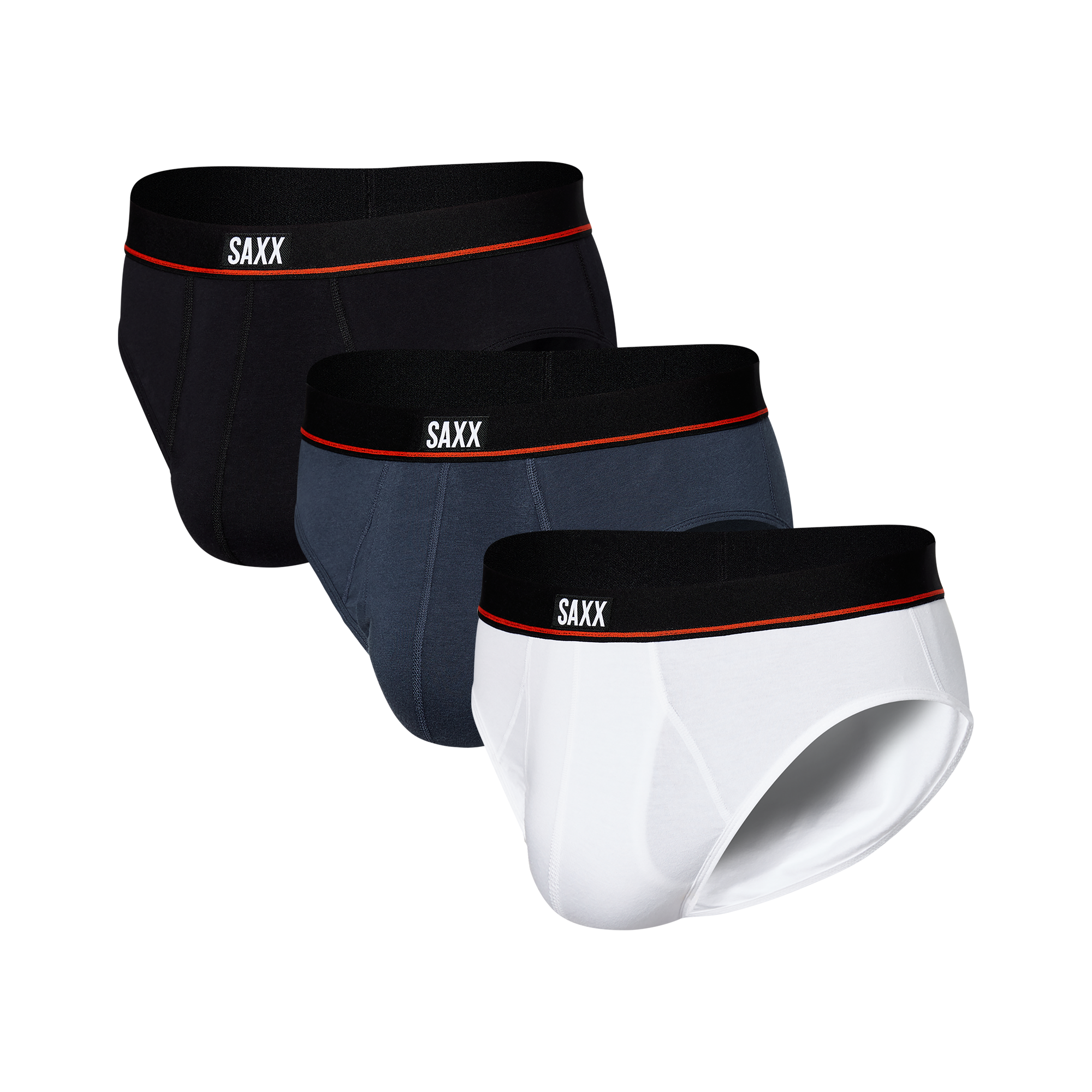 SAXX Underwear Co. Men's Underwear - Non-Stop Stretch Cotton Boxer Brief  Pack of 5 with Built-In Pouch Support and Fly Soft, Breathable and Moisture  Wicking, Black/Deep Navy/White, Small at  Men's Clothing