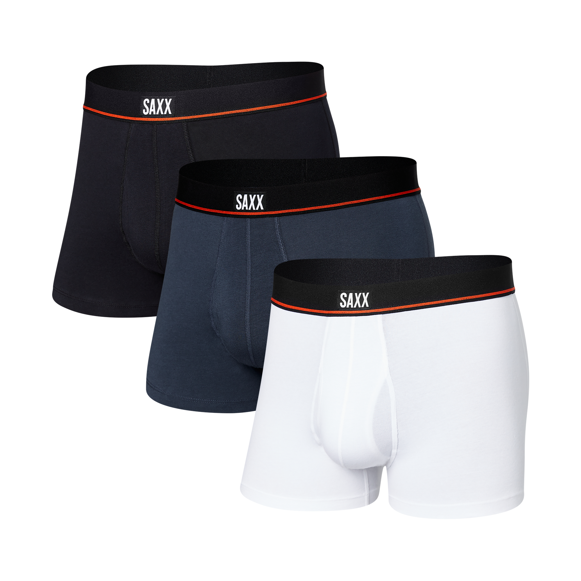  SAXX Men's Underwear – VIBE Super Soft Trunk Briefs with  Built-In Pouch Support, Underwear for Men, Pack of 3, Black/Grey/Navy, X- Small : Clothing, Shoes & Jewelry