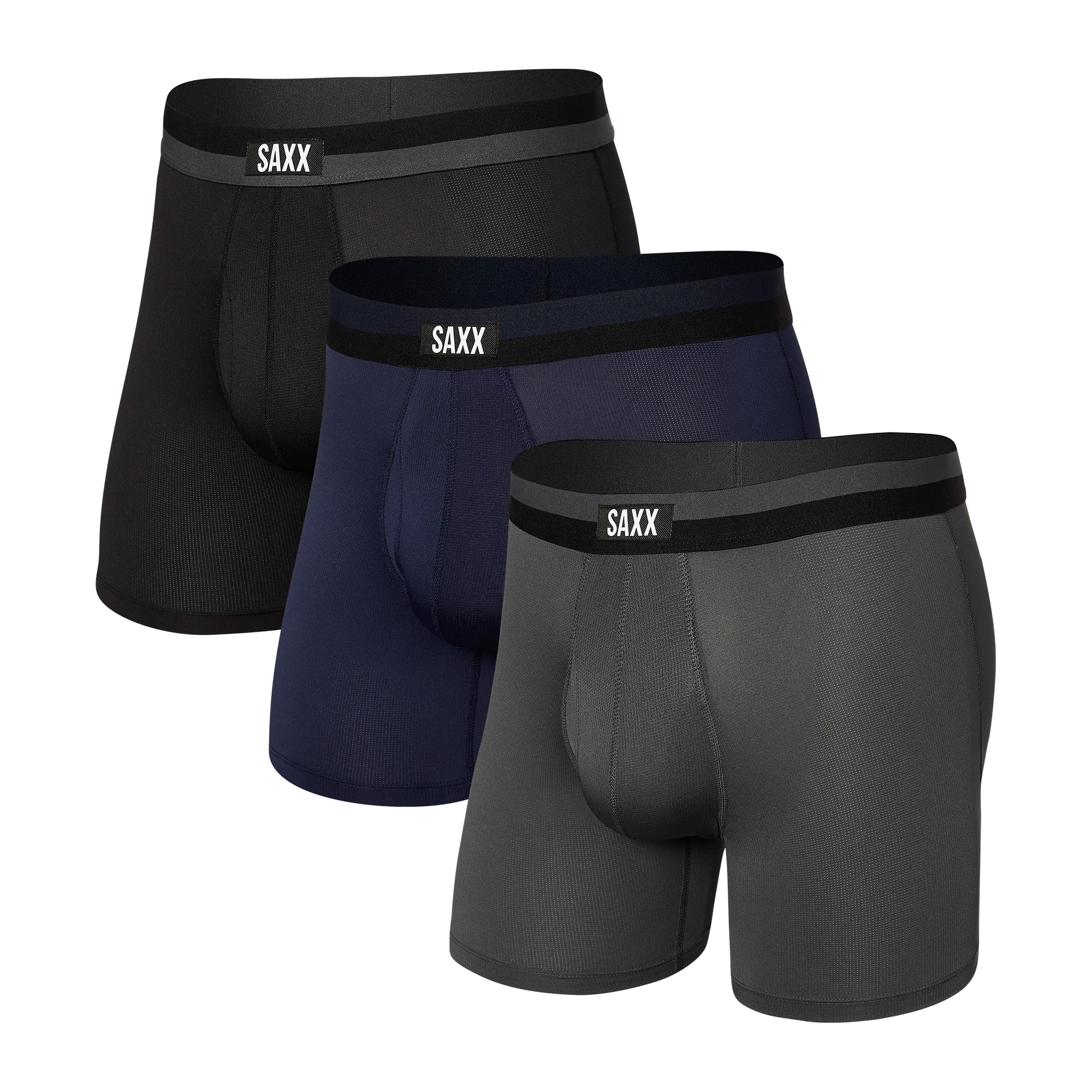 Men's Nylon Long Leg Boxer Briefs, 3-pack