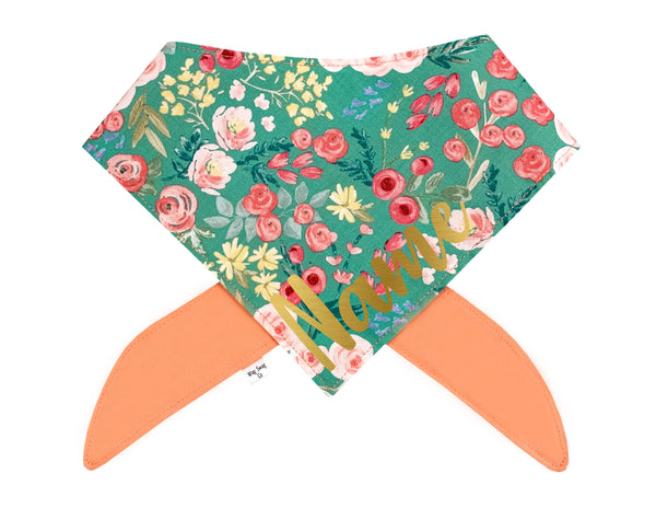 Teal Floral Dog Bandana | Spring Floral Dog Bandana – WagSwagCo