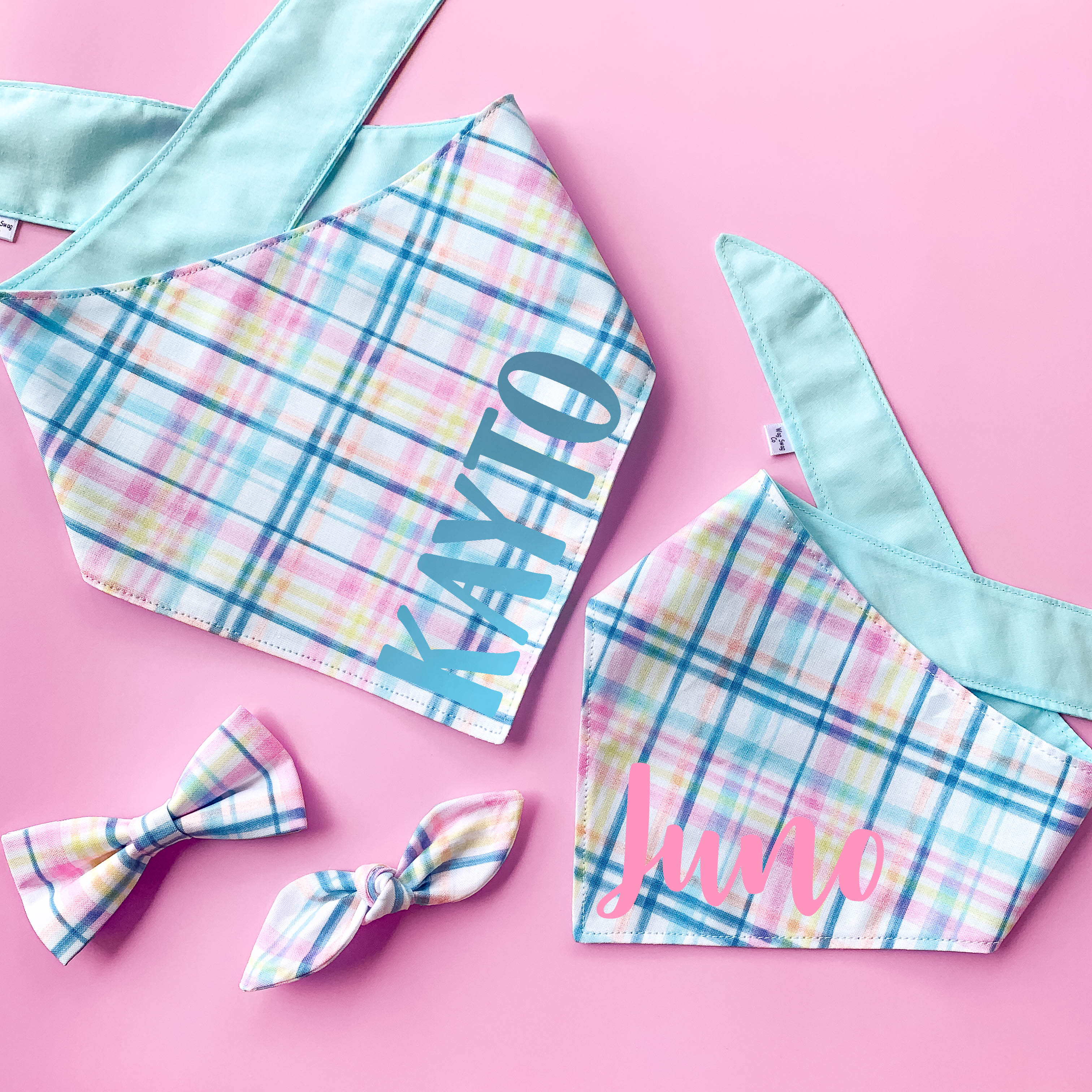 Easter Plaid Bandana | Two Font Color Options