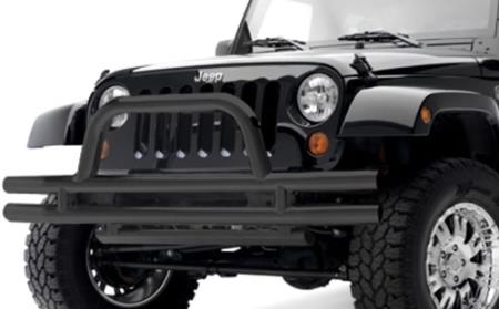 Tubular Bumper Front 07-Pres Wrangler JK W/ Hoop Gloss Black Smittybil -  Unlimited Offroad