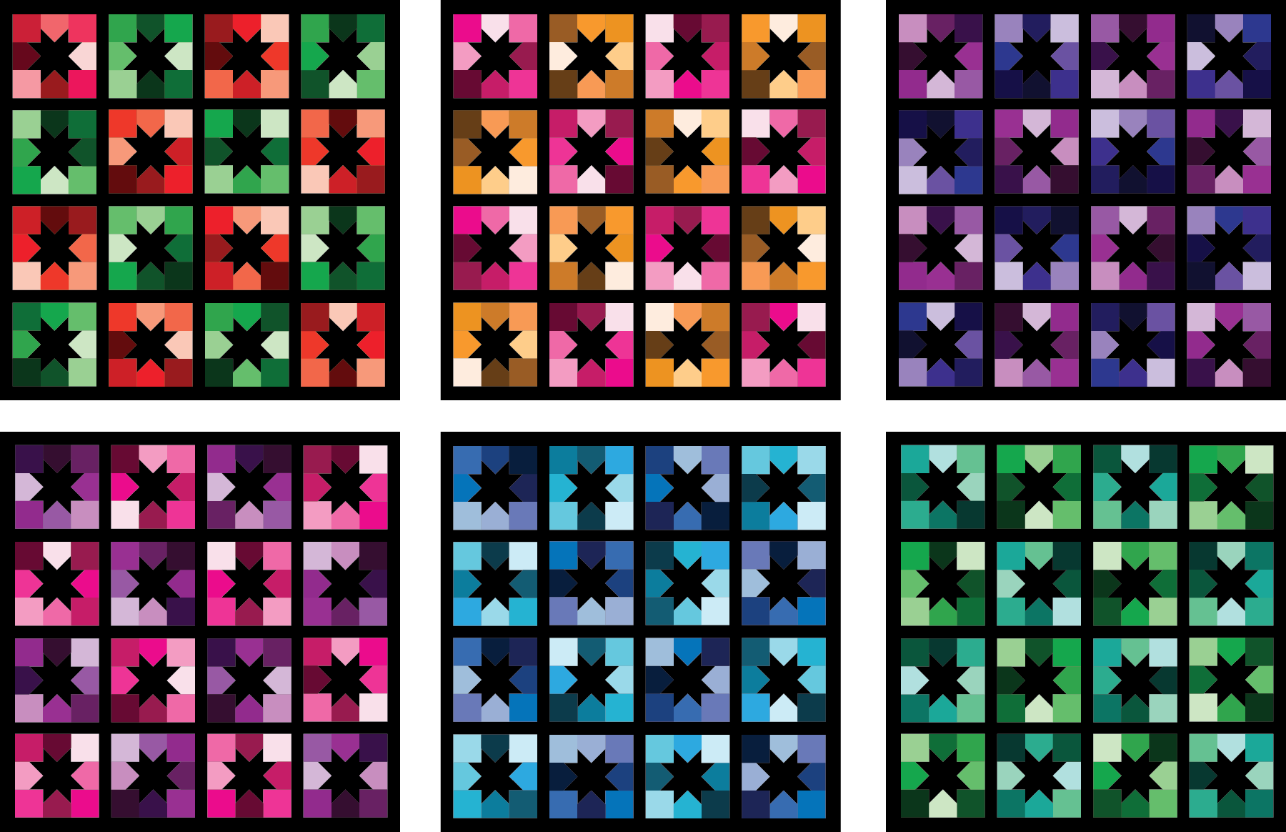 Joyful Stars quilt mockups by Sewfinity