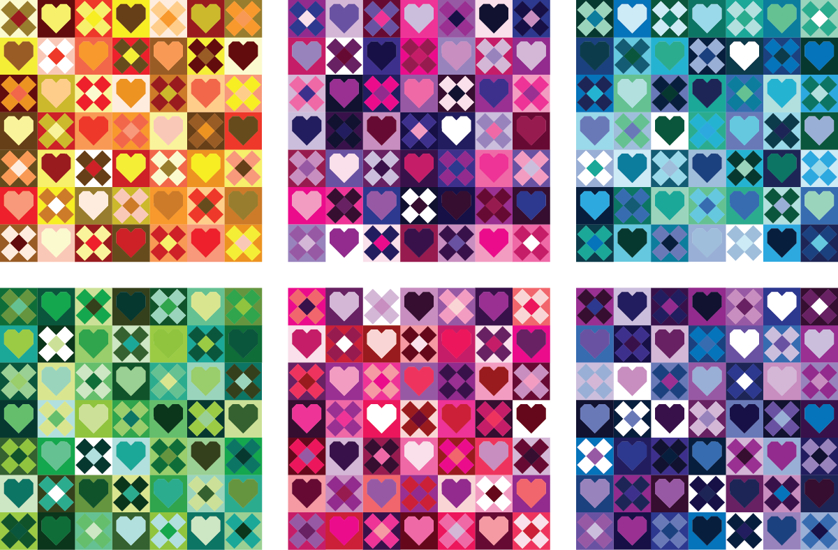 Be Mine Quilt - Analogous Colors