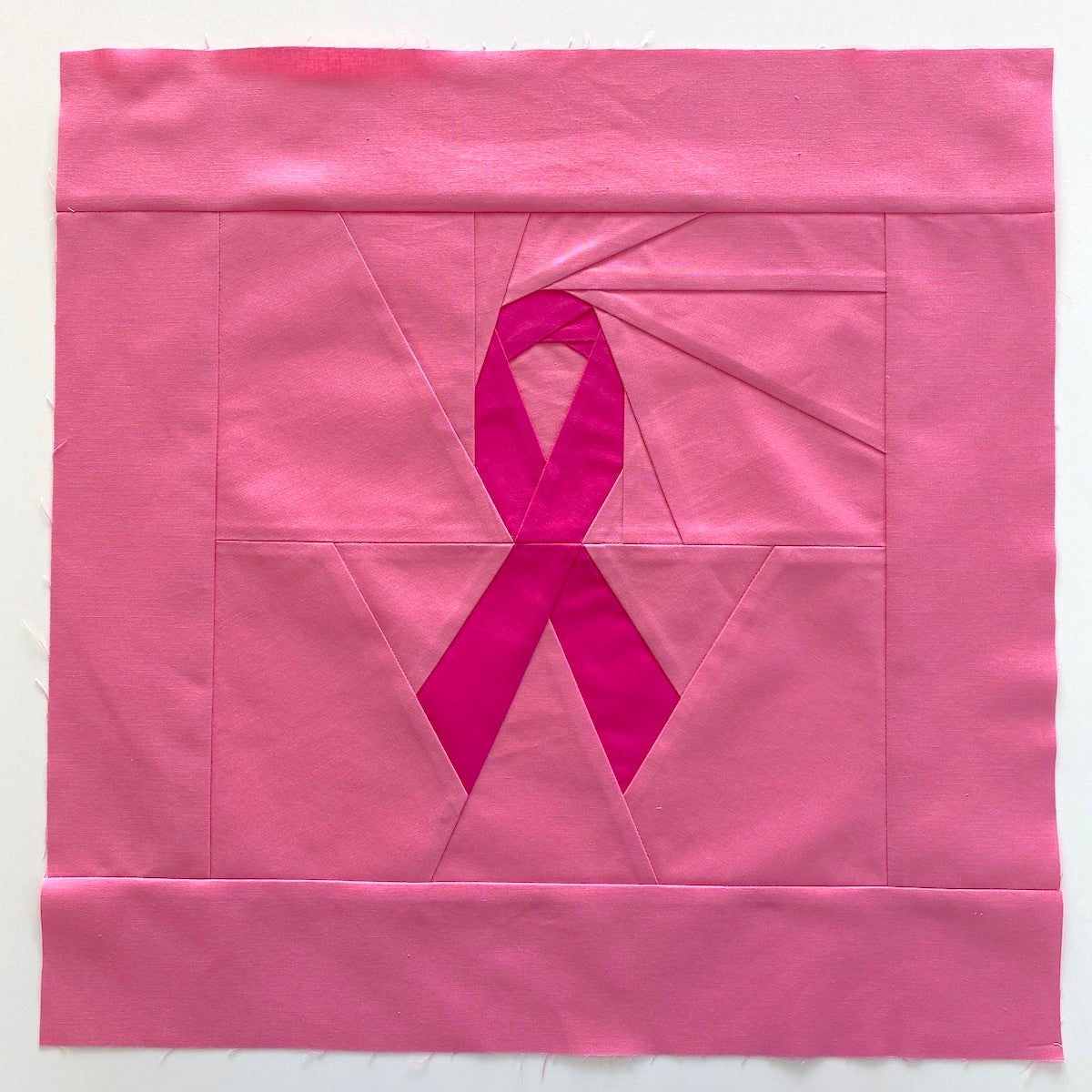 SewPINK Breast Cancer Awareness Ribbon Quilt Block by Sewfinity