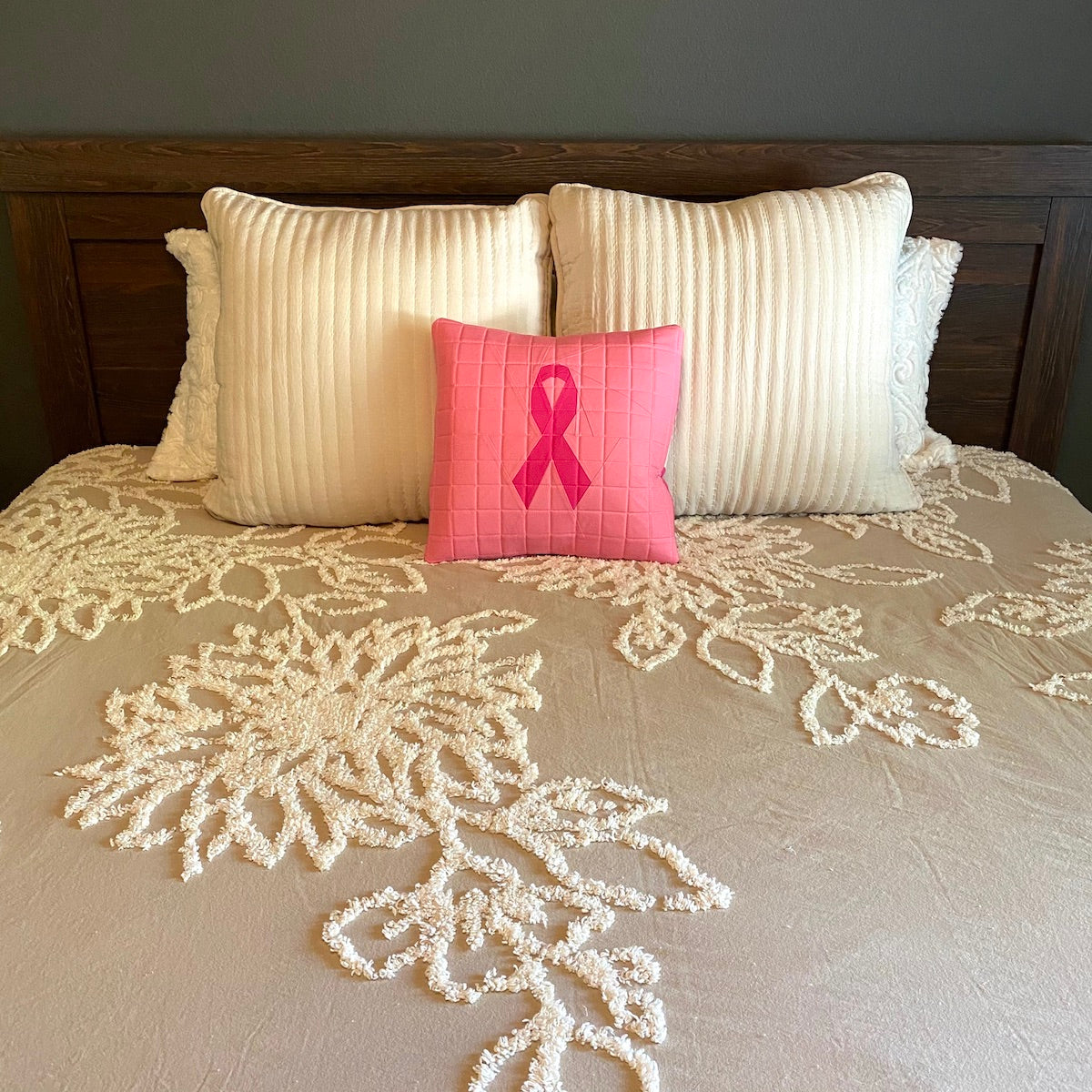 SewPINK Breast Cancer Awareness Ribbon Pillow by Sewfinity