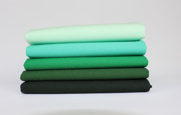 Green 5 Fat Quarter Bundle - Kona Cotton - Sewfinity