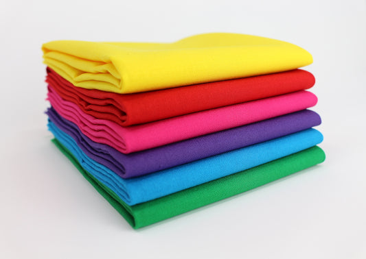 Threadart 6 Fat Quarter Bundles - Rainbow Solids 100% Cotton Fabric -  Premium 100% Cotton Quilting Fabric - No Duplicates - Full Size Fat  Quarters