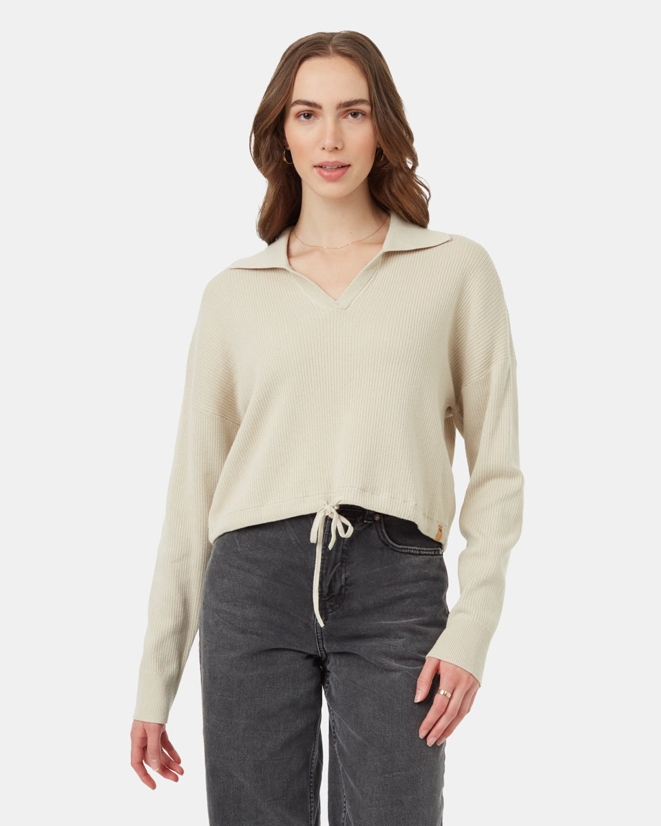 Highline Collared Cinch Waist Sweater