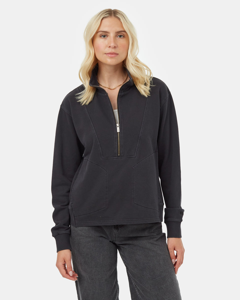 Women's Organic Cotton Sweatshirt, Quarter-Zip Pullover