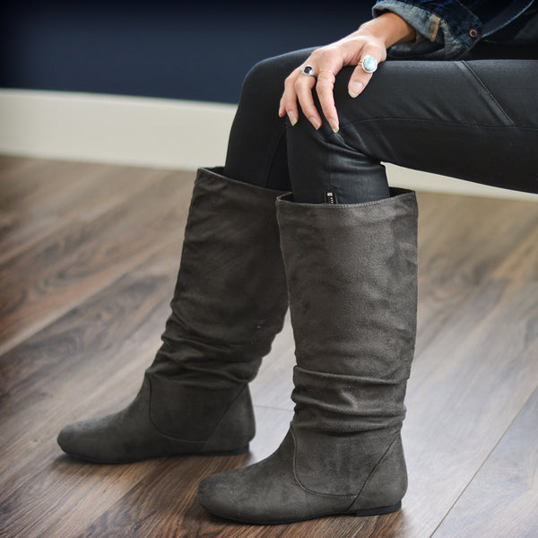 wide calf ruched boots
