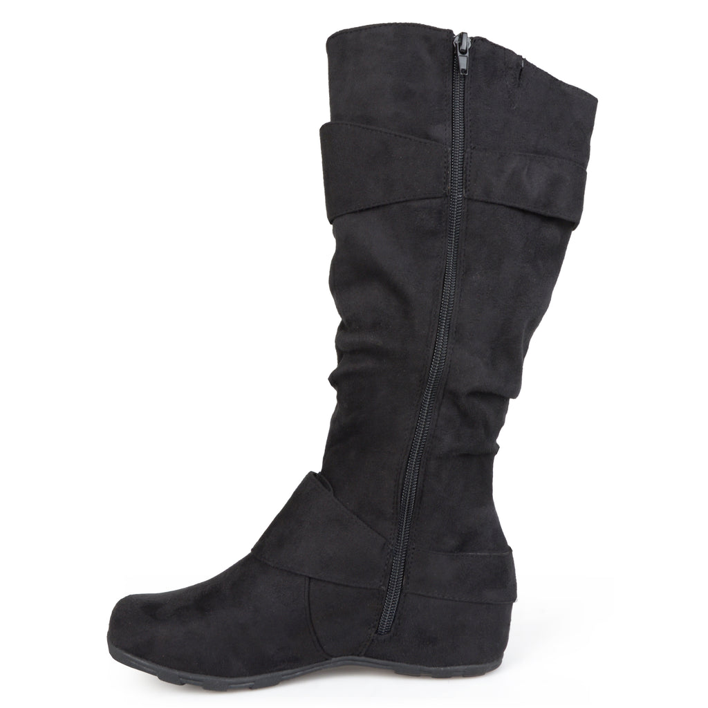 slouchy black boots wide calf