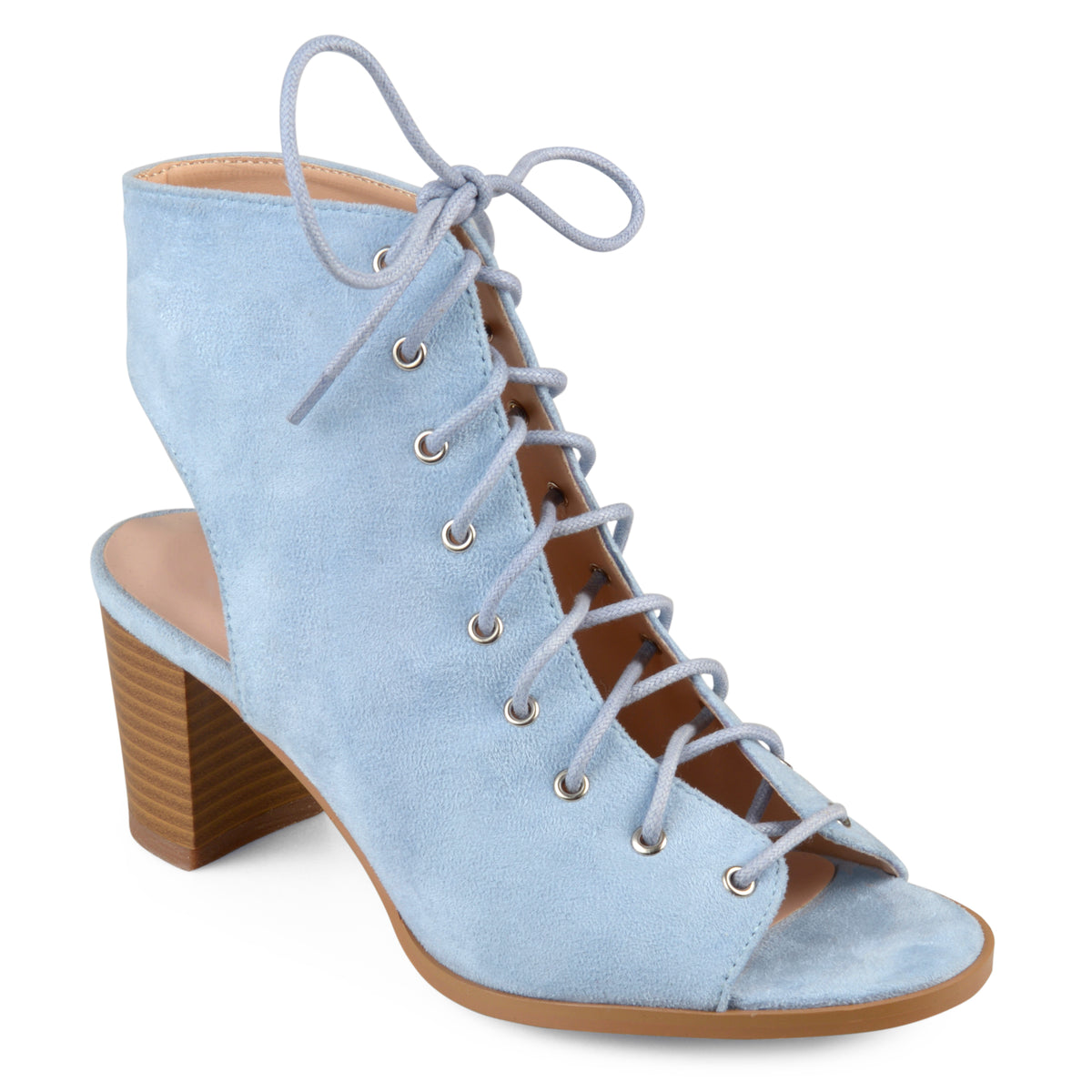 Lace-up Faux Suede High Heel Booties – Journey + Crew